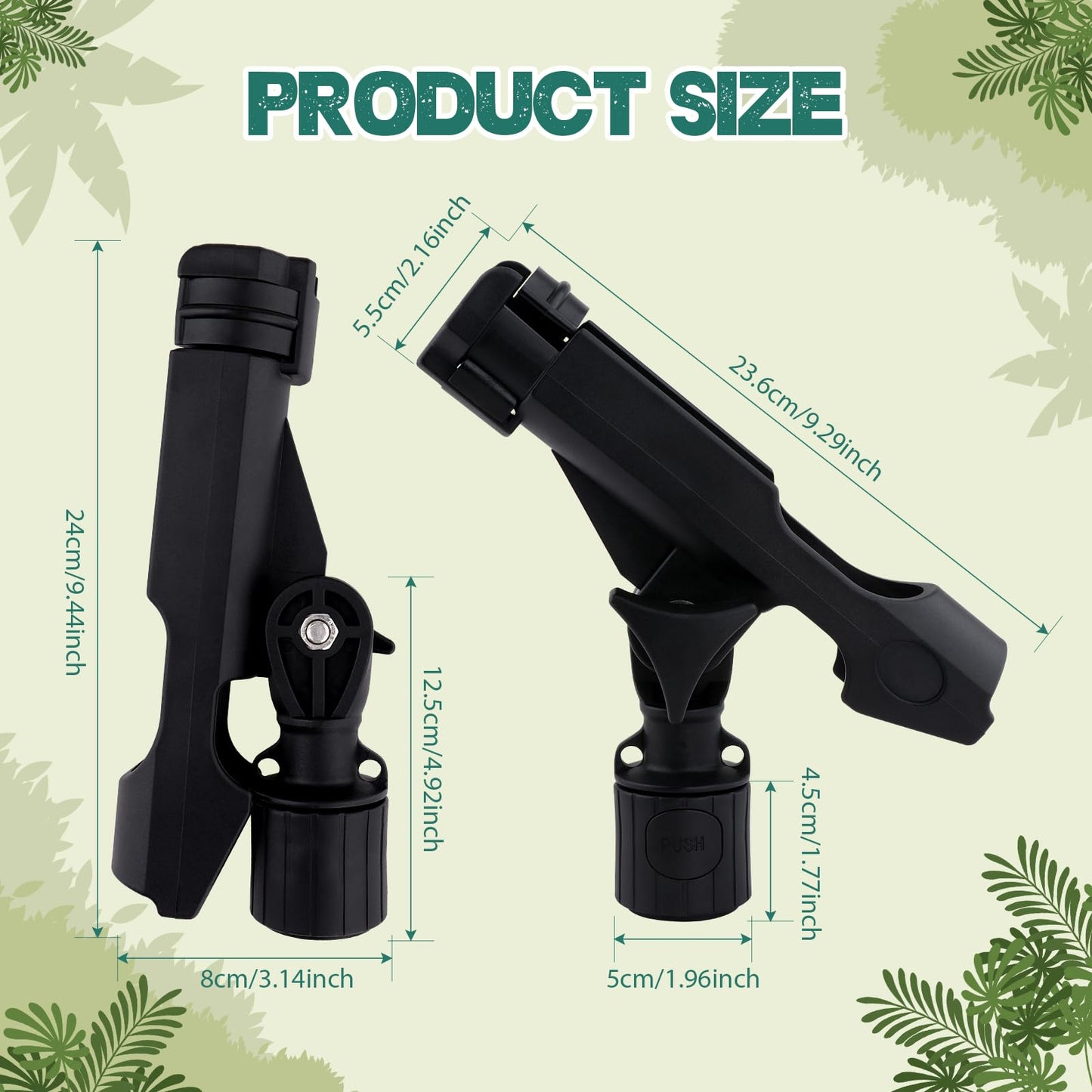 Generic Kayak Fishing Rod Holder, Fishing Boat Rods Holder with T-Shaped Screw, 360° Adjustable Kayak Fishing Pole Holder Mounted Track or Kayak, Canoe, Black