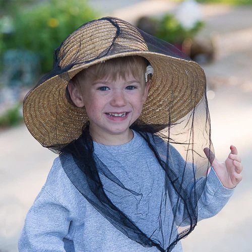 Wohohoho Mosquito Head Net Mesh With Drawstring, Bug Face Shield for Hats, Beekeeper Mask Protection for Men & Women Against Midges, Bugs & Gnats (2 Packs, Black, Updated Big Net)
