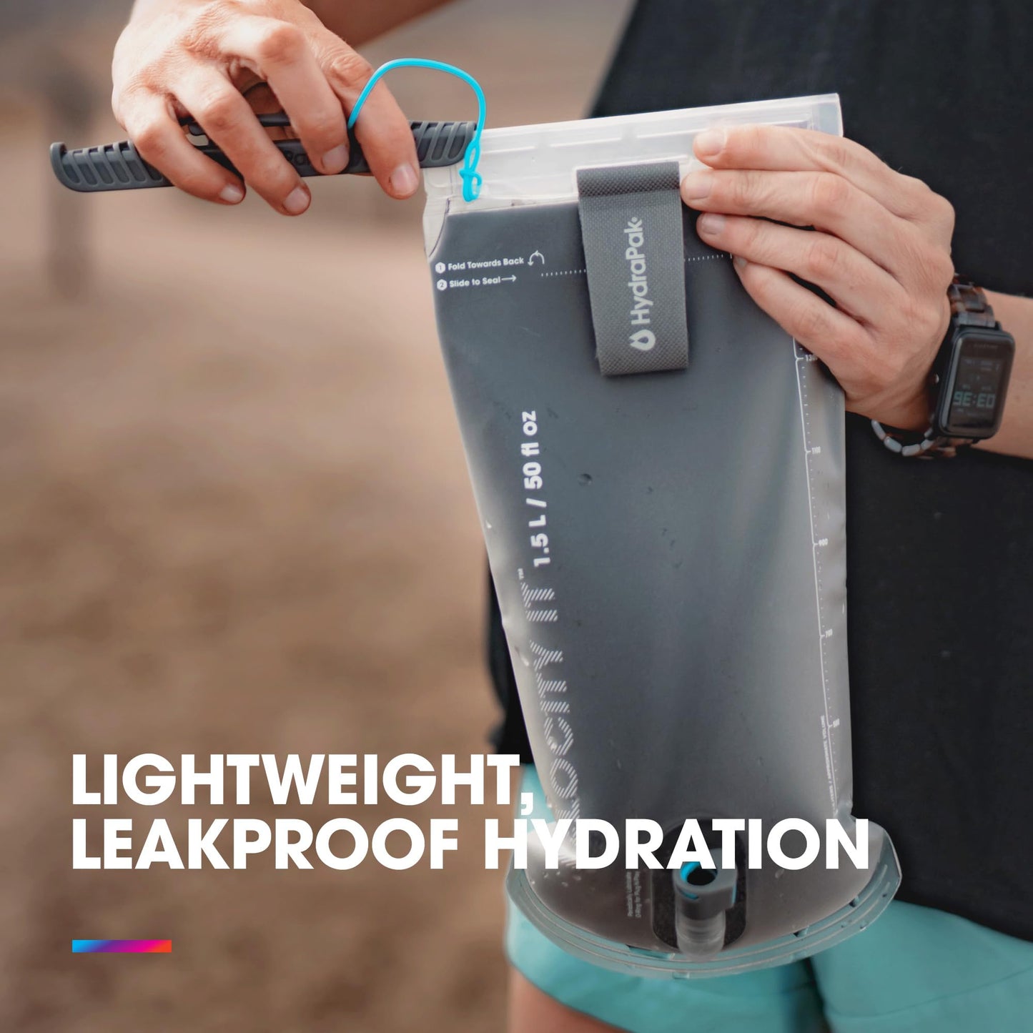 Hydrapak Velocity IT Insulated Water Bladder/Reservoir for Running Hydration Vests, 1.5-Liter (50 oz.), Reversible for Easy Cleaning, Safe & Reliable
