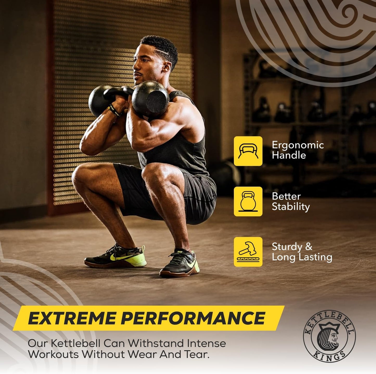 Powder Coated Kettlebell Weights 5-90 LB | Durable Gym Equipment for Strength Training
