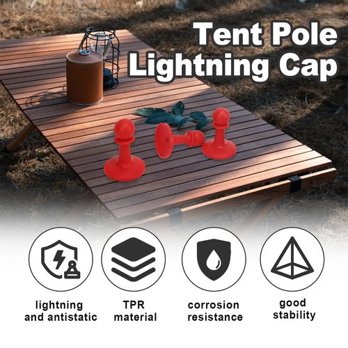 Xanadued 6 Pack Tarp Pole Tip Cover, Tent Pole Tips Caps, Tent Pole Tip Protector, Lightning Protection Cap for Camping Hiking Backpacker, Travel Lovers, Mountaineering, Outdoor Camping
