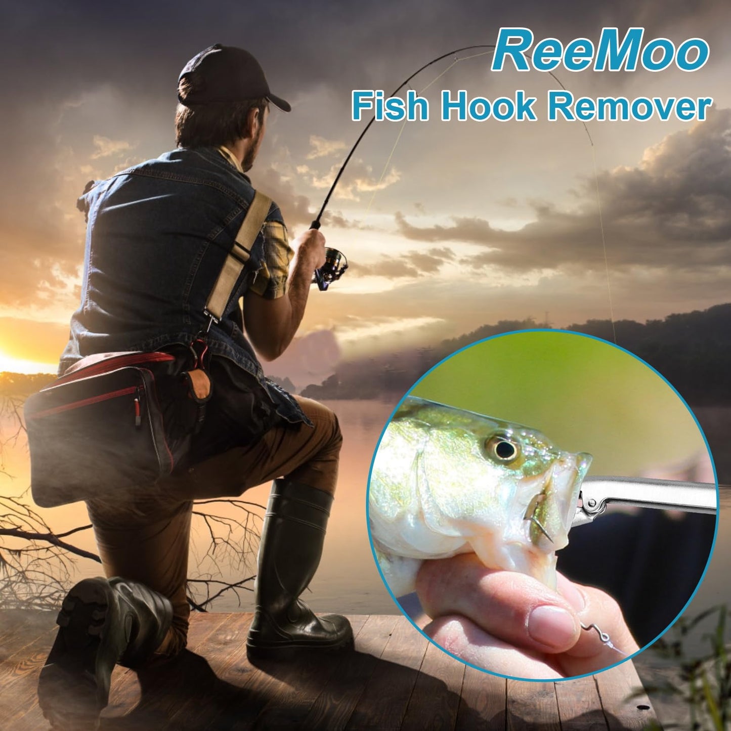 Fish Hook Remover, Premium Stainless Steel Fish Hook Remover Tool - Essential Fishing Pliers, with Strong Jaw Grip and Serrated Teeth, Suitable for All Fishing Environments, 11-1/2 Inches