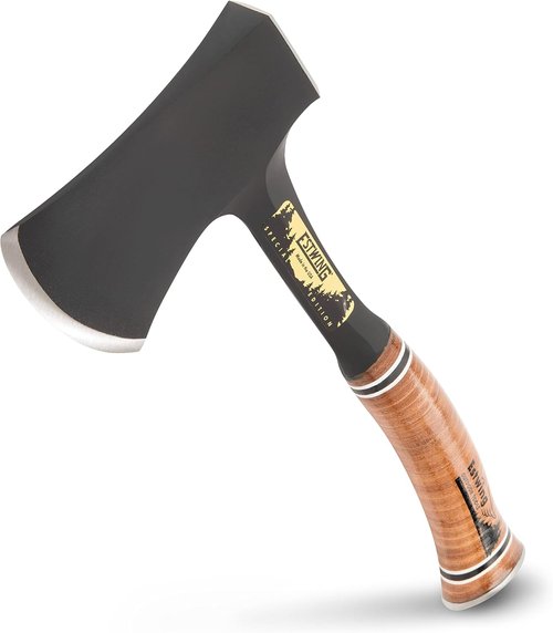 ESTWING 14" Sportsman's Axe - Forged Steel Camping Hatchet with Leather Grip