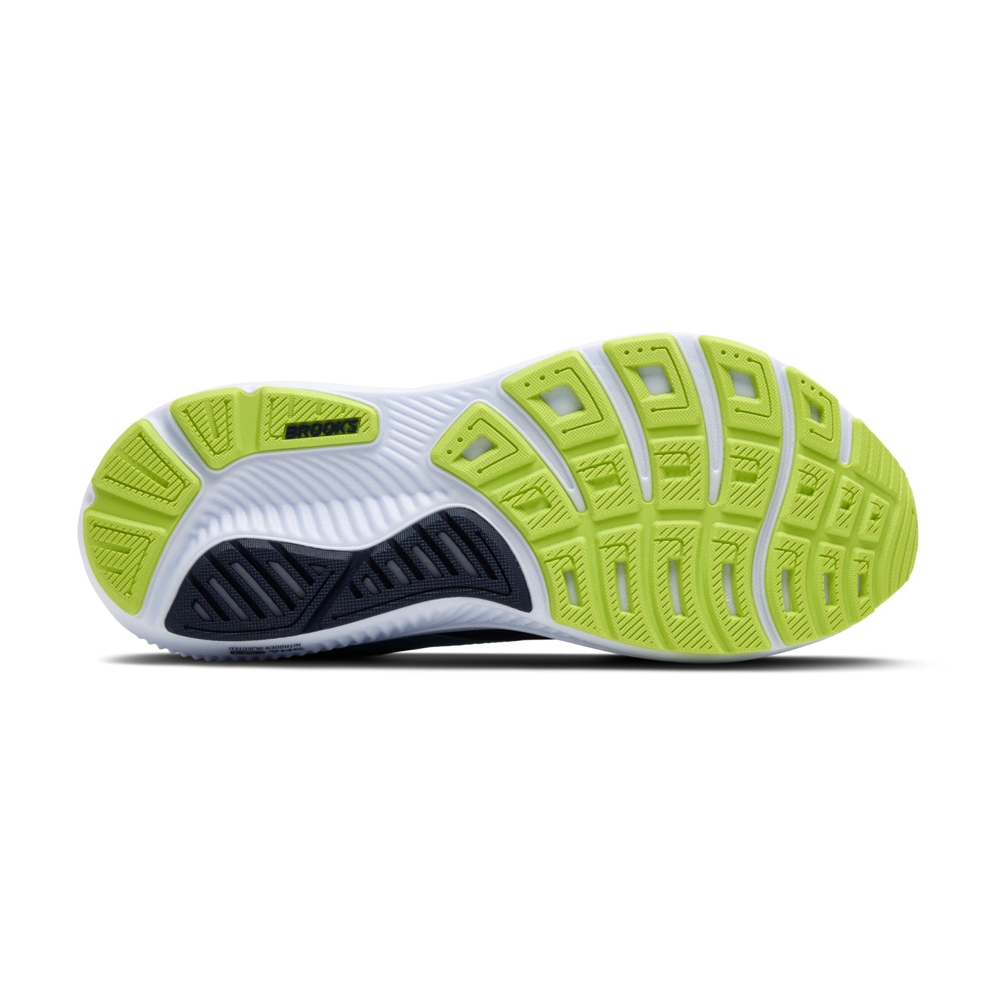 Brooks Men’s Ghost 17 Neutral Running Shoe - Peacoat/Lime/Blue - 8.5 Medium