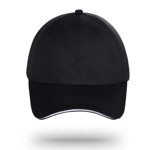 Criss Cross High Ponytail Baseball Cap for Women Lightweight Mesh Running Hat with Reflective Trim, Adjustable Fit for Sports Black