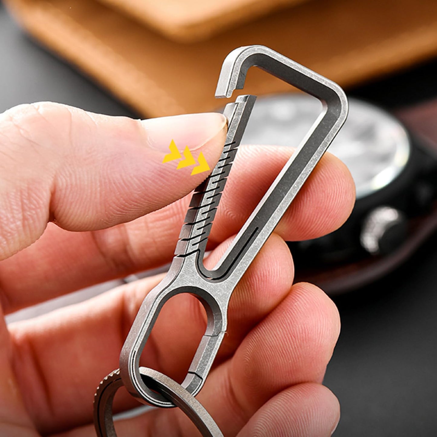 Hamans Key Holder Titanium Keychain with 23mm Key Ring Quick Release Keychain Mini Comapct Size EDC Tool