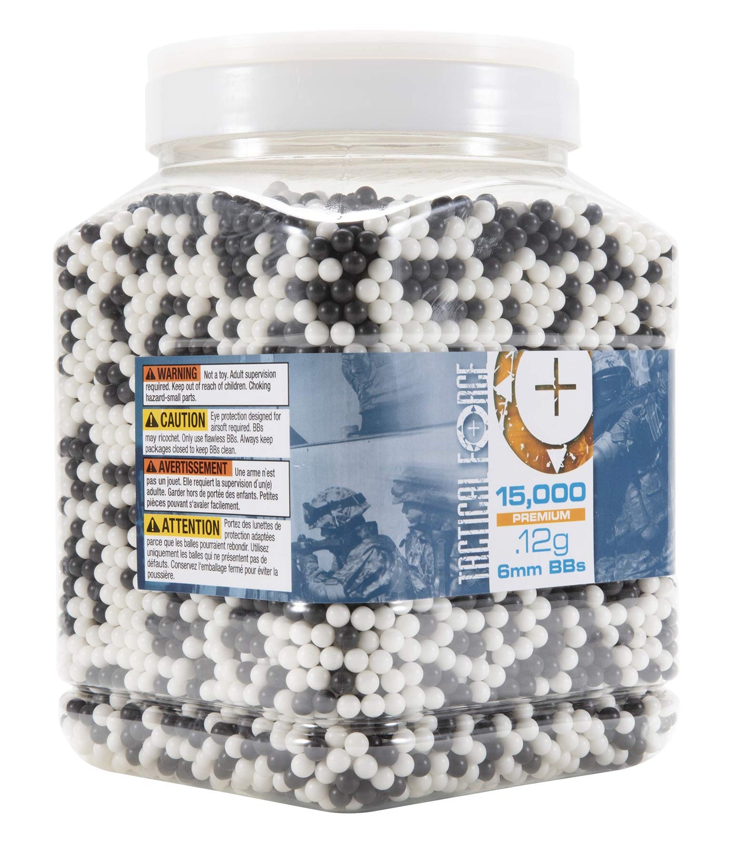 Elite Force Tactical Force Premium 6mm Airsoft BBs Ammo, 15,000 Count .12 Gram