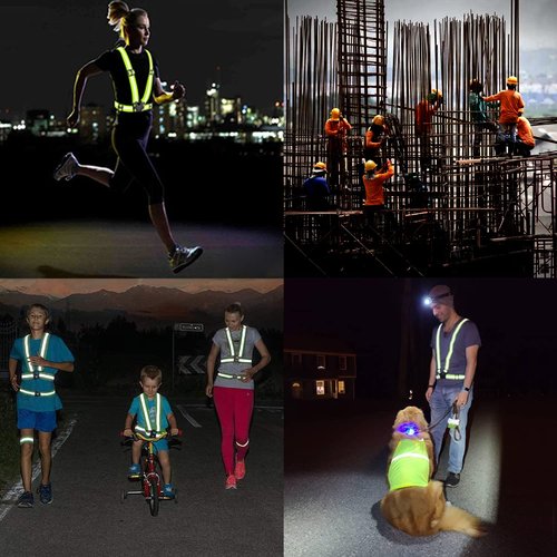 UMIKOOL DIRECT Reflective Vest Running Gear, High Visibility Adjustable Safety VES for Night Cycling, Hiking, Jogging, Dog Walking (Green Rose)