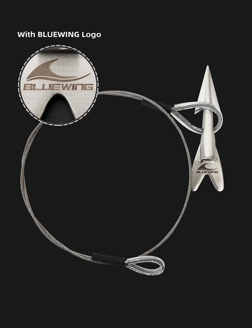 BLUEWING Harpoon Rigged Dart Head 1pc with 460LB Stainless Steel Wire for Big Game Fishing