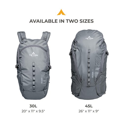 TETON Sports Numa backpack, sleek design, durable and ready for hiking, camping or backpacking. Lightweight with more room than you think. Perfect bugout bag. 30L, Terra