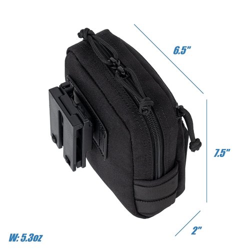 Dotacty Tactical Belt MOLLE Pouches w/Rotatable Clip Phone EDC Gear Utility Duty Pack Gadget Small Tool Wasit Carry Bag for Police Law Enforcement Security Work Patrol Vest Backpack Camping Hiking