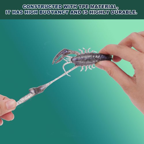 Crawfish Lures for Bass Fishing, Pre-Rigged Soft Fishing Lures, Amazing Bass Fishing Gifts for Men, 3inch, 5/8oz, 5Pcs-Pumpkin Green