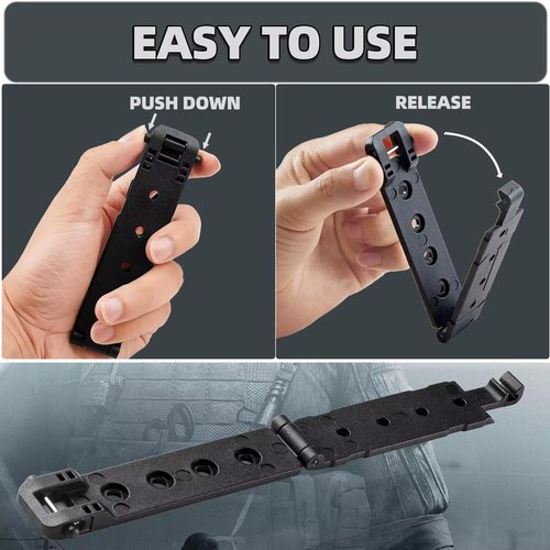 Molle Attachment Clips with Mounting Hardware for Vests, Backpacks, Holsters, Pouches, Locking Belt Clips Black (2 Pack)