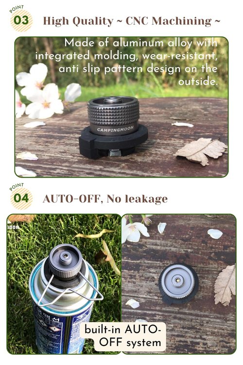 CAMPINGMOON 8oz Butane Canister Adapter Lockable Conver to Screw Type Catridge EN417 Lindal Valve Z10+Z11