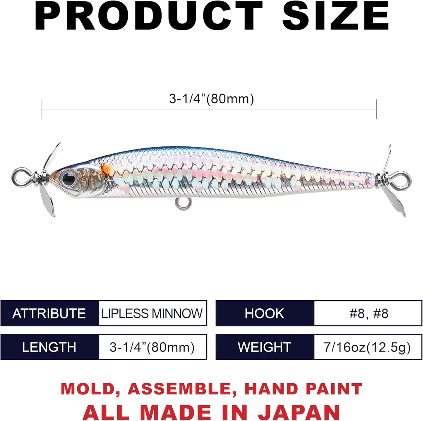 LUCKY CRAFT Screw Pointer 80, Freshwater Bass Fishing Lure, Jerkbait, Smallmouth, Walleye, Sinking, Tournament Winning, Spy Bait, Fishing Gear, Fishing Accessories, Tackle