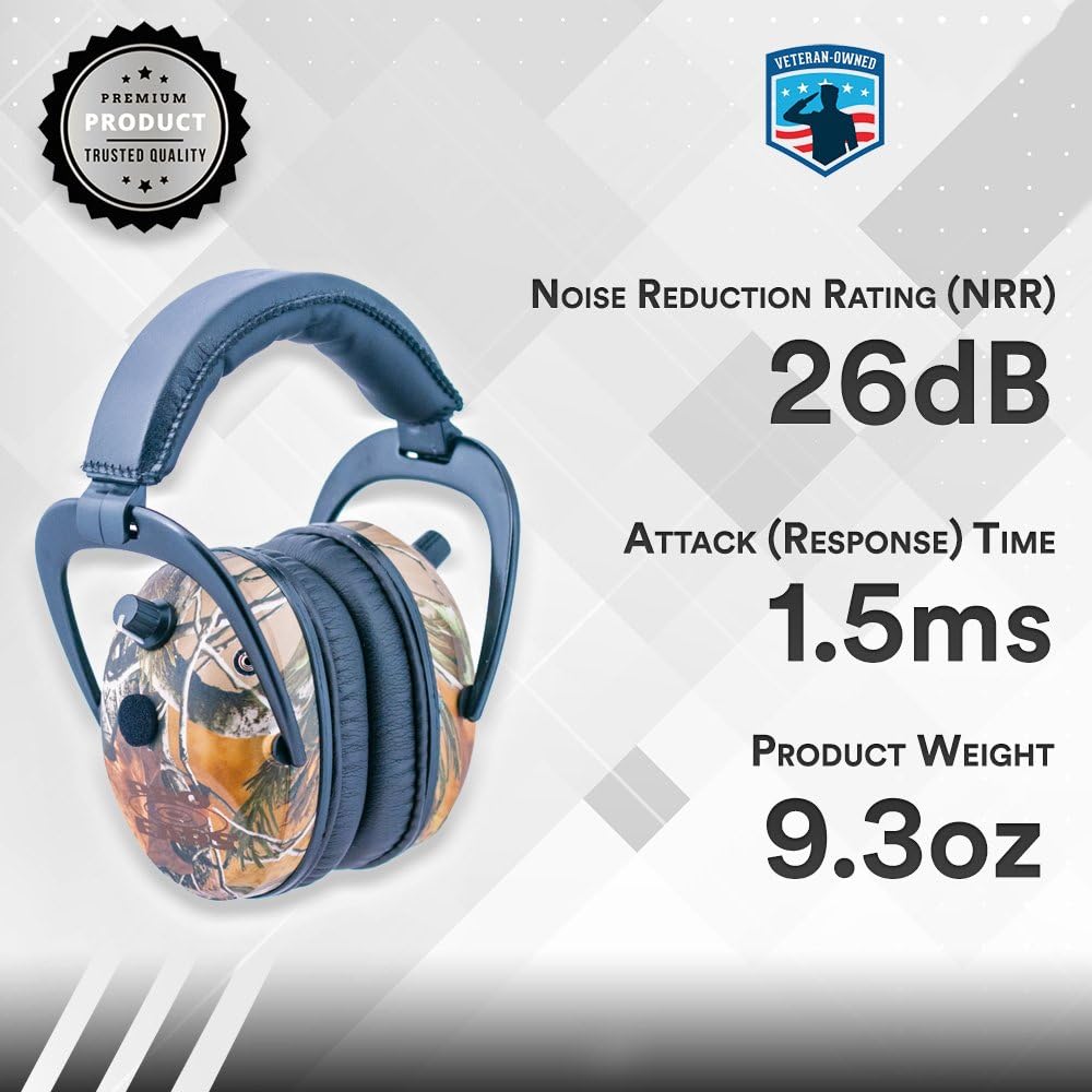Pro Ears - Predator Gold - Hearing Protection and Amplfication - NRR 26 - Contoured Ear Muffs