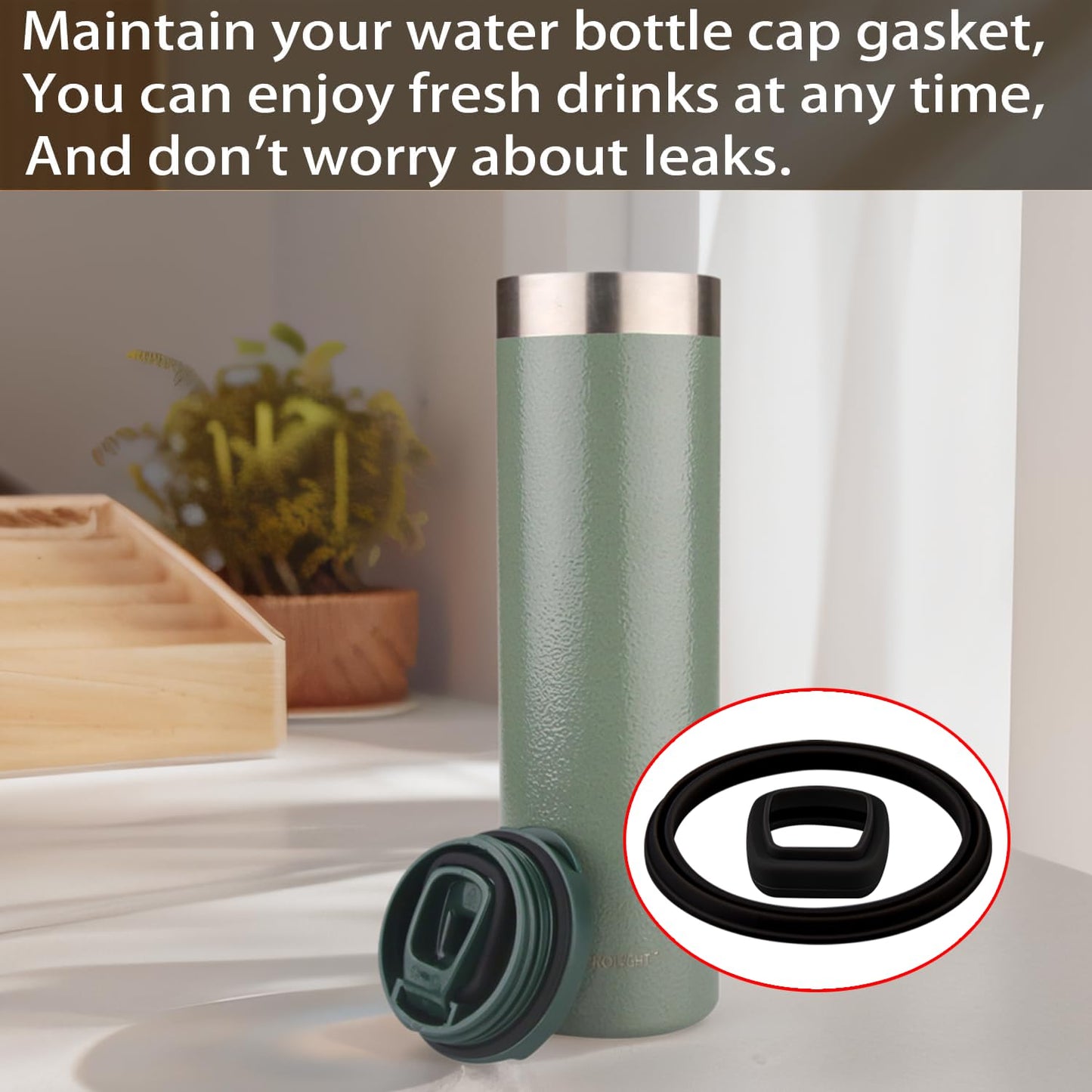 (7 Pack) ubber Seal Replacement for Stanley AeroLight Transit Bottle,Seal Gasket for Stanley AeroLight 16oz/20oz Transit Bottle Leak Proof Insulated Travel Tumbler (7, Black/Gray/Green)