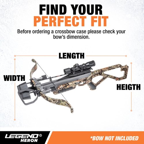 LEGEND Heron Crossbow Case - Premium Soft Cross Bow Case with Padding, Durable Hunting Crossbow Bag with Multiple Pockets, Fits Scope & Accessories, Removeable Shoulder Strap & Backpack Strap -37x24in