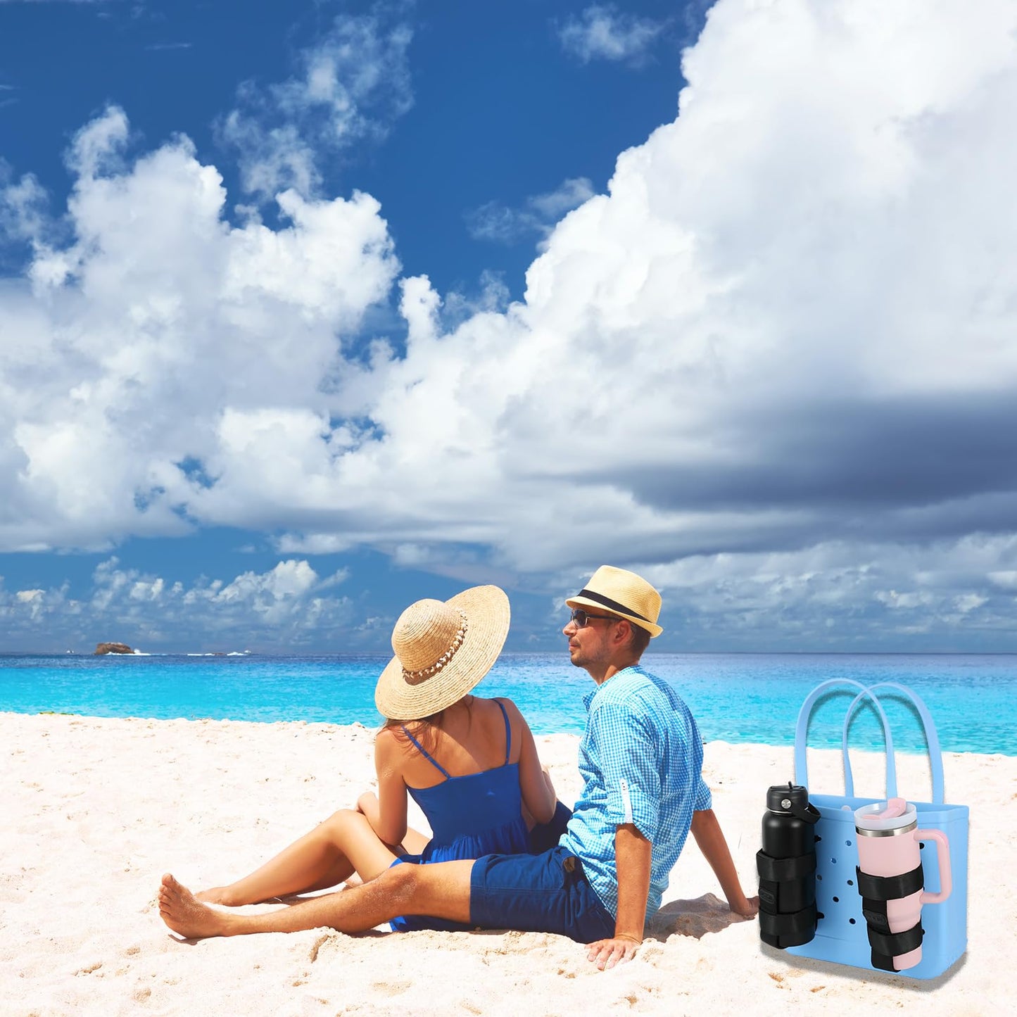 INCYCALL 1 Pack Bogg Bag Cup Holder for Stanley/Owala/Yeti, Large Cups Holder Fit 16-40oz, Adjustable Bogg Bag Cup Holder Accessories Compatible with All Bogg Bag, Black