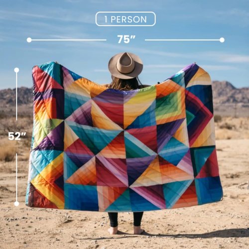 Rumpl Original Puffy Blanket - Warm, Water-Resistant Camping Blanket with 100% Recycled Synthetic Insulation, 52"x75", Original Puffy V1, Forest Cabin
