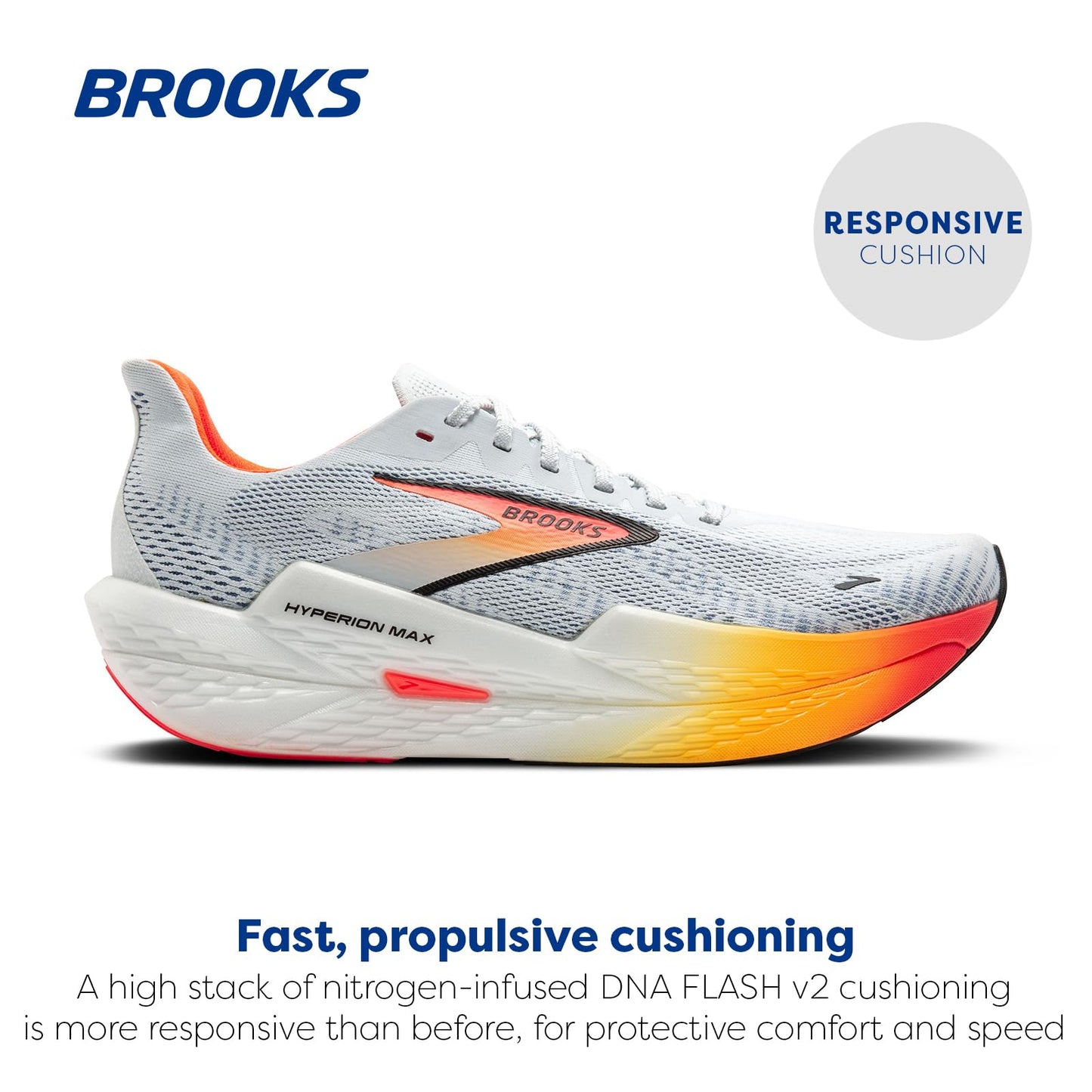 Brooks Women’s Hyperion Max 2 Neutral Running Shoe - Illusion/Coral/Black - 10 Medium