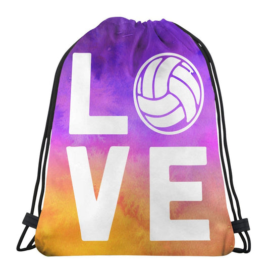 AIMASTZ Love Volleyball Unisex Drawstring Backpack Bag Sport Gym Swim Travel Sackpack