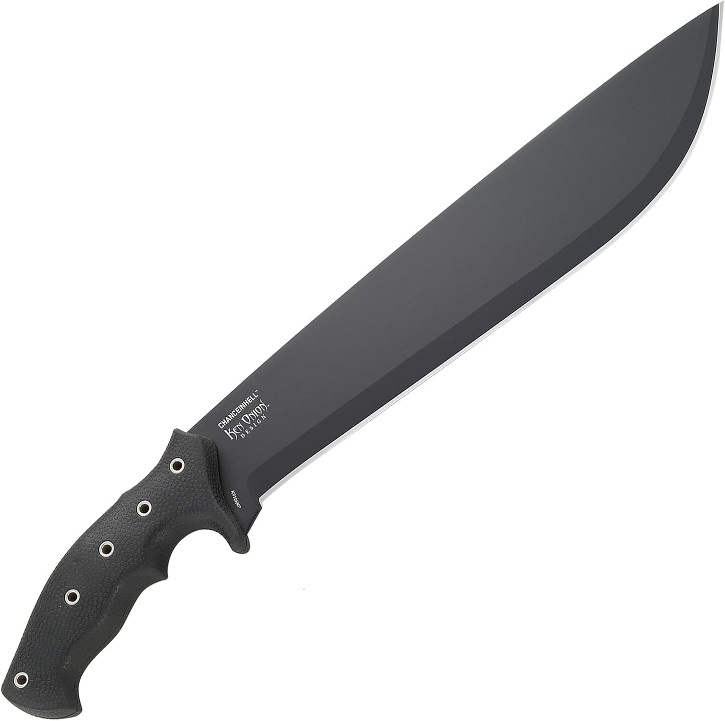 CRKT Halfachance Fixed Blade Parang Machete: 18 Inch Black Powder Coated Carbon Steel Parang Style Blade with Nylon Sheath for Survival, Hunting & Camping K920KKP
