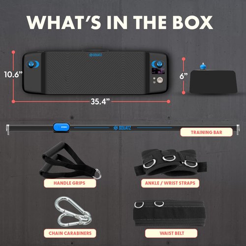 SQUATZ Apollo Board Mini: 150lb Resistance Smart Cable Machine, Functional Trainer for Full Body Workouts, Full Body Strength, Digital Home Gym Equipment with Free App Includes Accessories, Blue