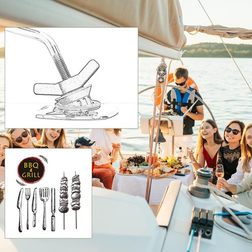 TOPOWN Aluminum Marine Kettle Power Grip Fish Rod Holder Mount-Fits Standard Cylindrical Rod Holders with an Internal Rubber Sleeve Boat Grills with Rod Holder Mount Marine Rod Holders