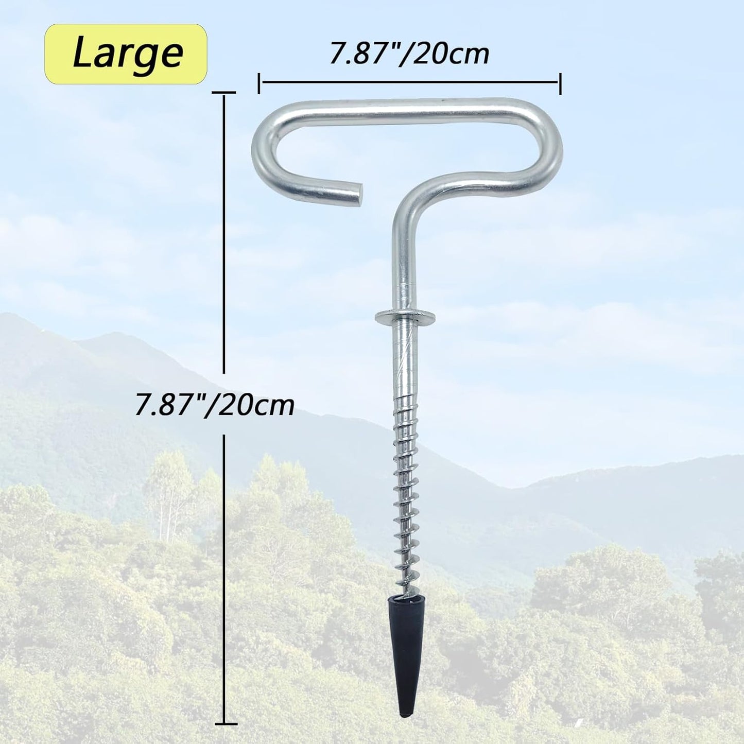 4Pcs Heavy Duty Tent Stakes, 18cm Ground Anchors, Threaded Peg for High Winds, Ice Fishing Shelter Nails, Metal Stake for Outdoor Summer Camping Activities, Durable Tent Fixer Spikes