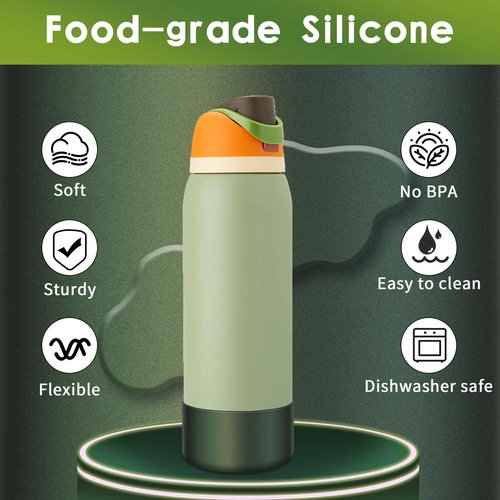 BKBY Chameleon Silicone Water Bottle Boot, Compatible with Owala 24oz 32oz 40oz, Gradient Matte Luster Cup Sleeve Bottom Cover for FreeSip, Twist, or Flip Stainless Steel Water Bottles