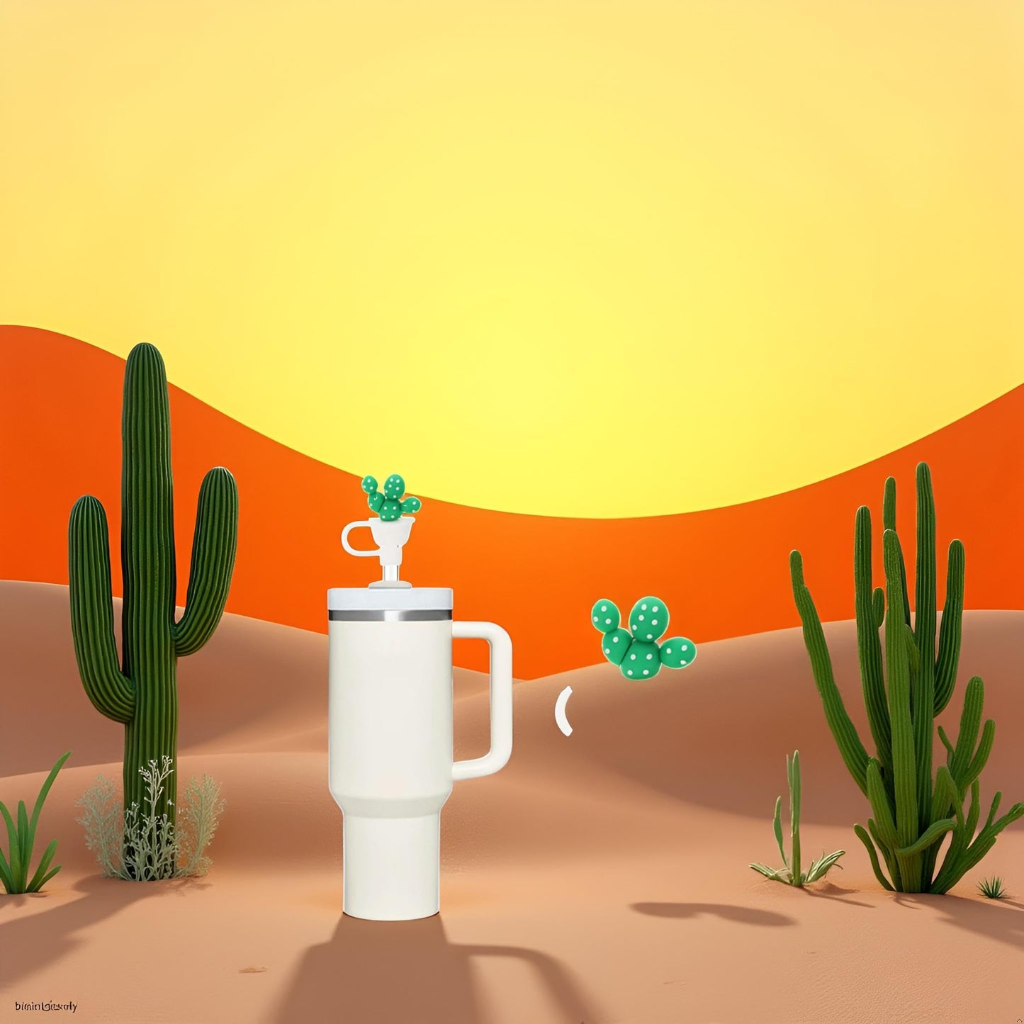 Green Cactus Straw Cover for Stanley 40&30 Oz Cup, 10mm Silicone Straw Covers Cap for Stanley Cup Accessories, Cute Topper for Tumblers, Cap Stopper for Reusable Tip Lids