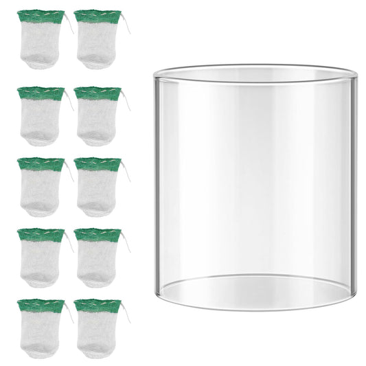 10 Pcs Propane Lantern Mantles with Lantern Globe Replacement Glass - Glass Globe Compatible with Coleman Fueled Lanterns, Propane Lantern Mantles Replacement Suitable for Outdoor Camping Lantern