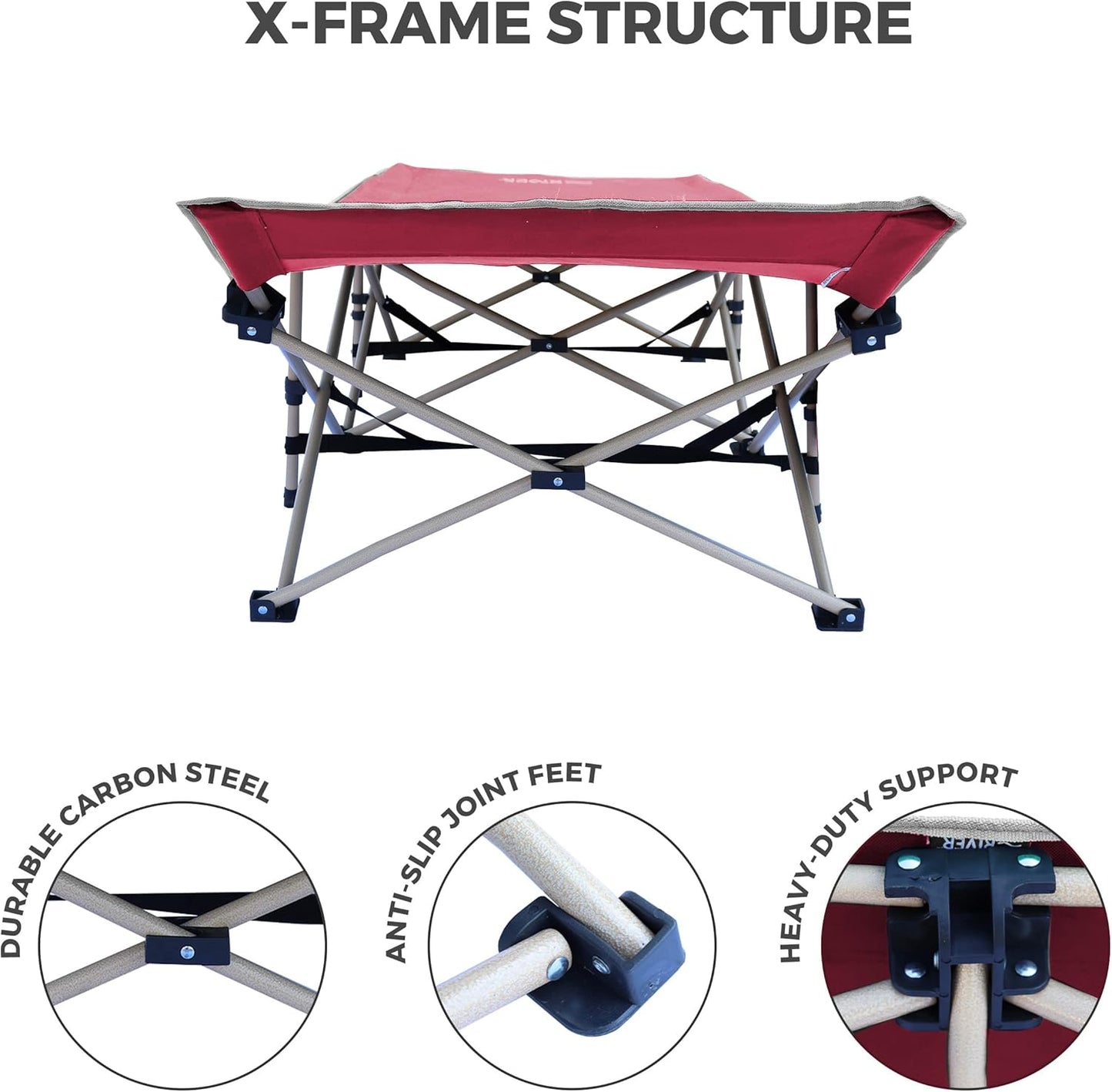OSAGE RIVER Camping Cot for Adults - Folding Camping Cot - Portable Cots for Sleeping - Rated for 300 lbs