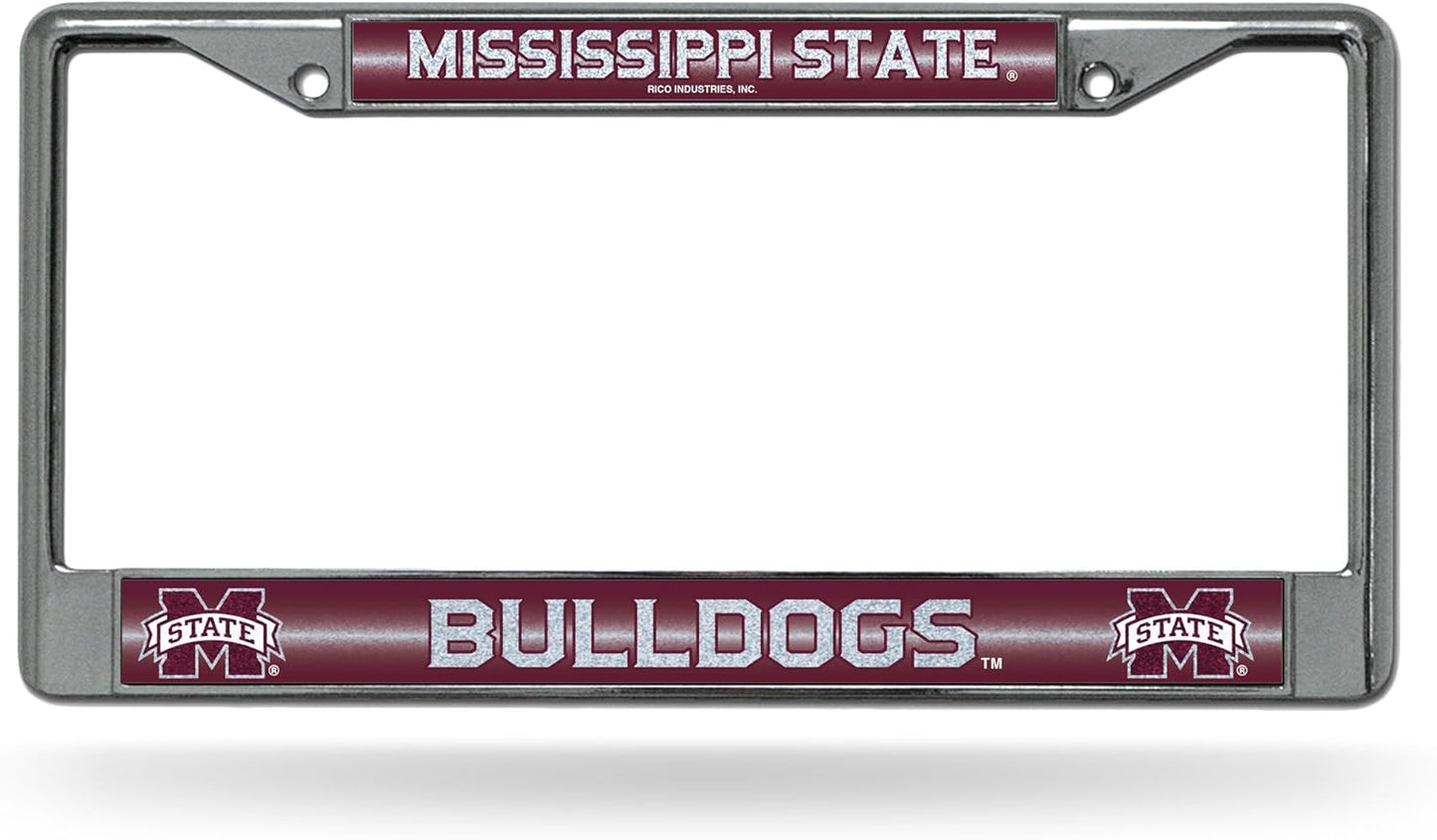 Rico Industries NCAA 12" x 6" Silver Bling Chrome Car/Truck/SUV Auto Accessory
