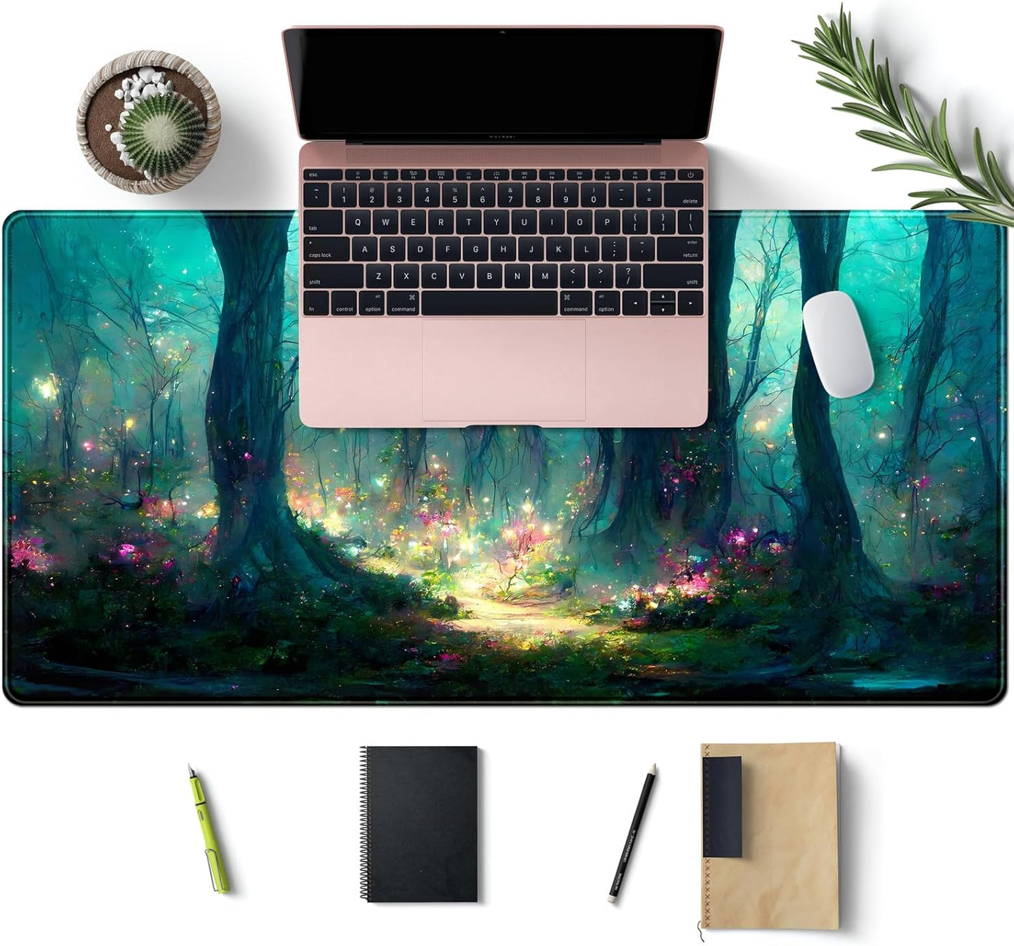Japanese Desk Mat Riverside Full Moon Desk Pad Black Red Large Mouse Pad Gaming Mousepad Extended XXL Keyboard Pad 31.5 x 15.7 in Laptop Computer Mouse Keyboard Mat for Office Desk Decor