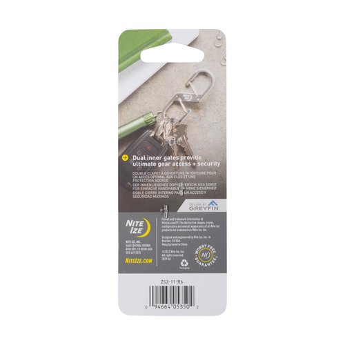 Nite Ize Z-Series Dual Carabiner - Heavy-Duty Carabiner Clips for Keys & Keychain Accessories - Key & Gear Organizer Dual Carabiner Clips - Size 3 (4 Pack)
