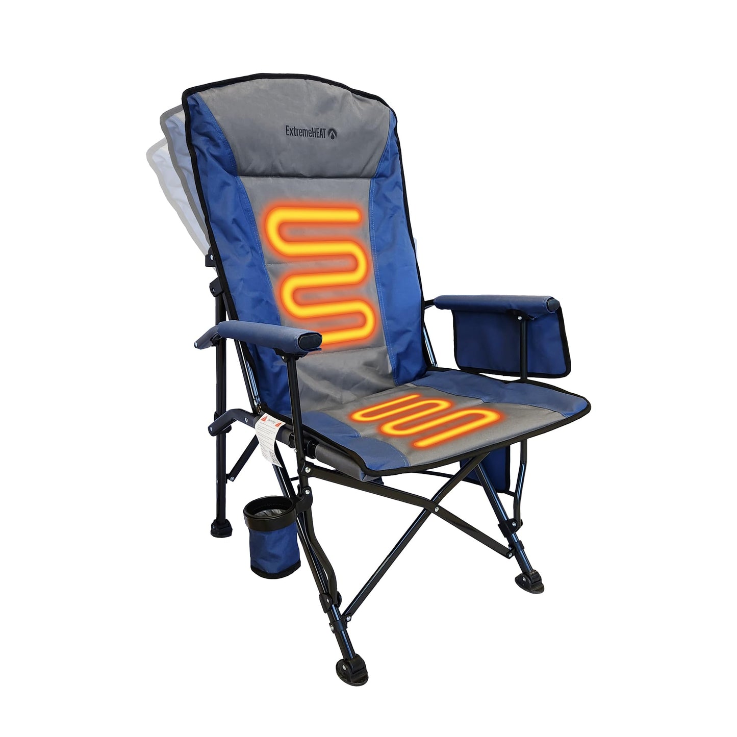 ExtremeHEAT Heated Camping Chair | Water-Resistant Heated Outdoor Chair with 3 Heat Settings | Folding Heated Chair for Outdoor Sports, Camping, and More | Battery Not Included