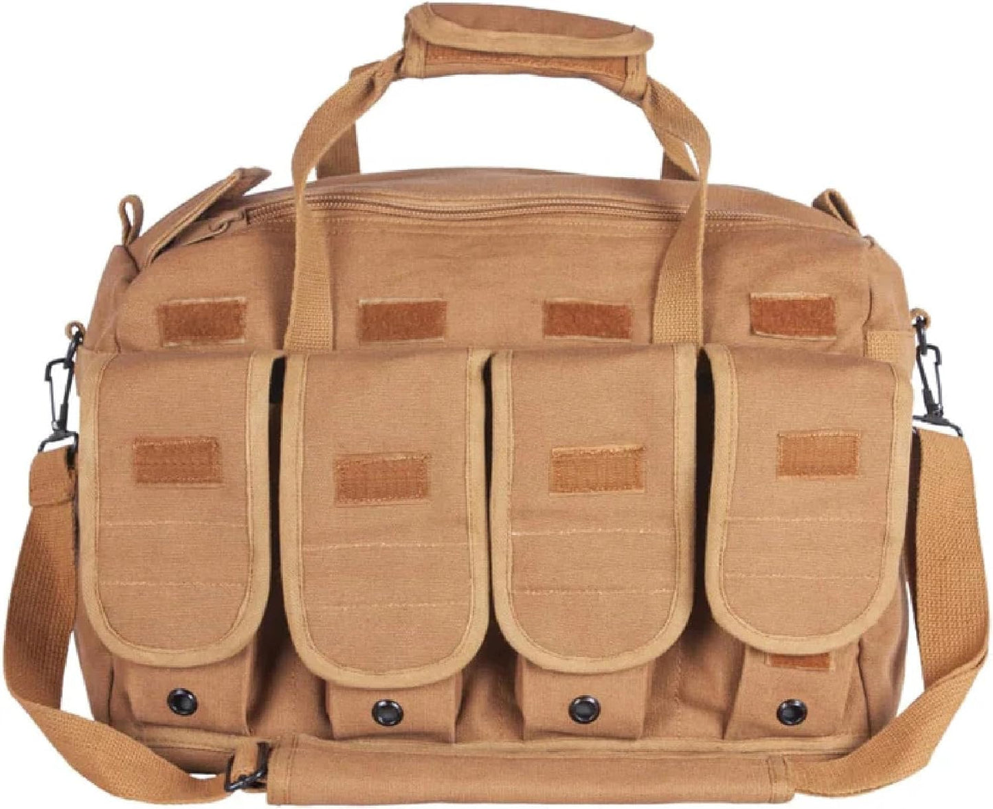 Fox Outdoor Products Mega Mag/Shooter's Bag – Heavyweight Canvas Range Gear Bag with Mag Pockets, Canyon-Style Opening & Shoulder Strap, 15.5"x12"x7.5"