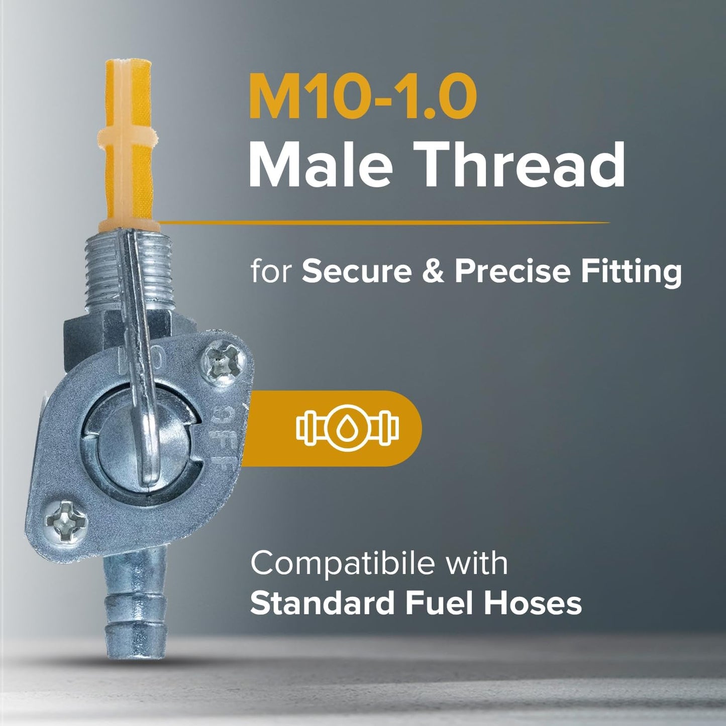 AlveyTech Petcock Fuel Valve with M10-1.0 Thread for 80cc 2-Stroke Bicycle Engine Kit