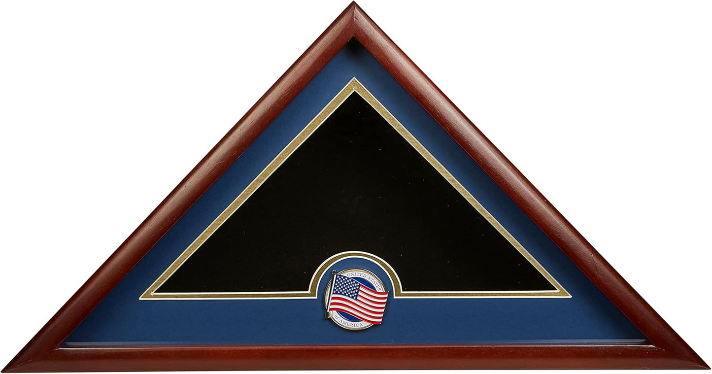 US Flag Display Case with Air Force Medallion Crafted from Premium Quality Materials - Made in USA