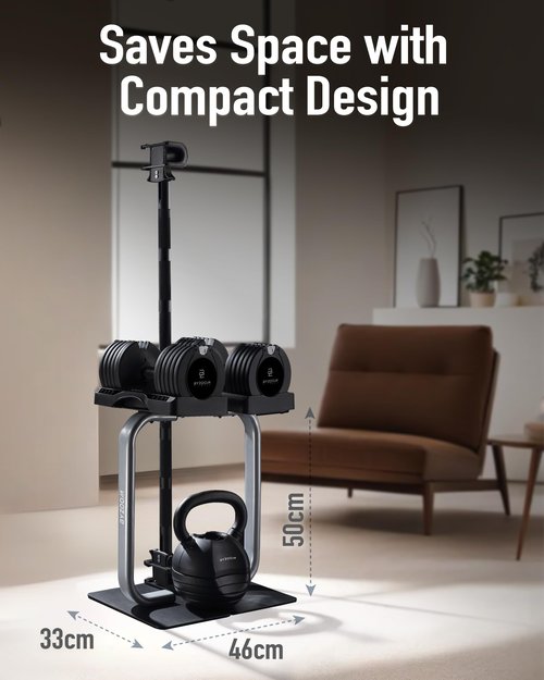 BYZOOM FITNESS Adjustable Dumbbell Stand Rack Holder Weight Training Fitness Exercise for Home Gym Woman Beginner Black