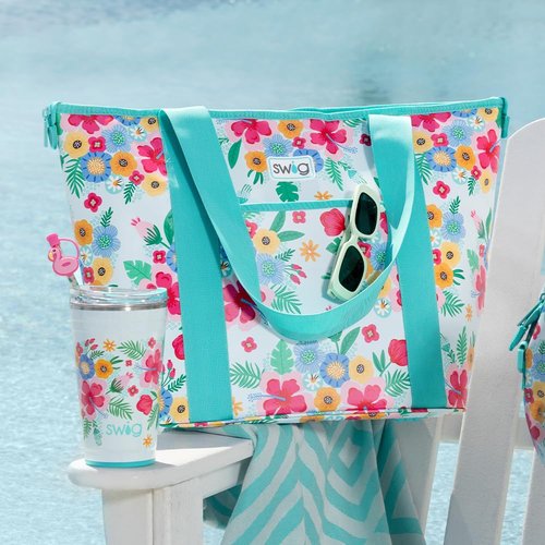 Swig Life Zippi Cooler Bag, Heavy-Duty, Lightweight, Insulated Cooler Bag with Handle, External Pocket (Lake Girl)