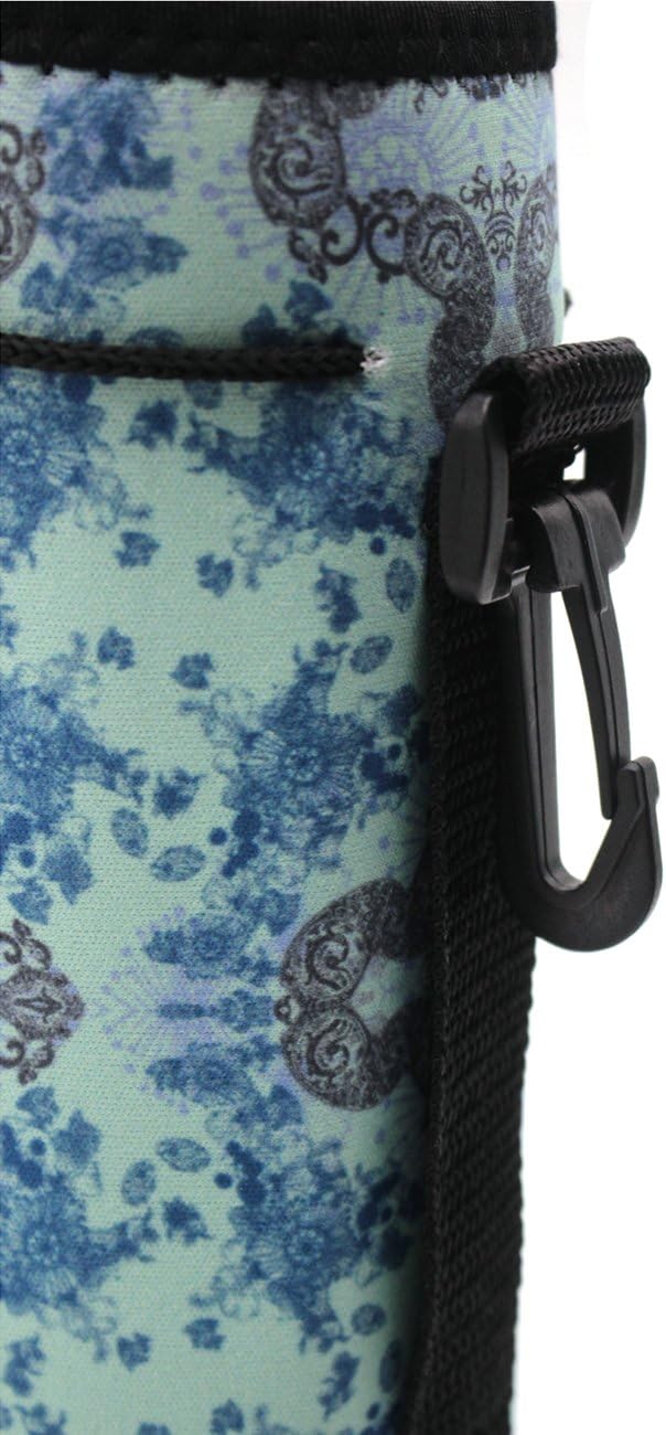 Water Bottle Carrier,Insulated Neoprene Water Gym Travel bottle Holder Bag Protector Sleeve Case Pouch Cover 0.6L or 0.75L, Great for Stainless Steel and Plastic Bottles (BLUE STAR)
