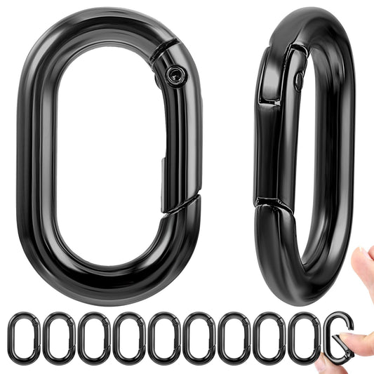 10Pcs Small Carabiner,1In Black Carabiner,O-Ring Carabiner Key Ring for Car Keychain Hooks,Wallet Keychain Replacements