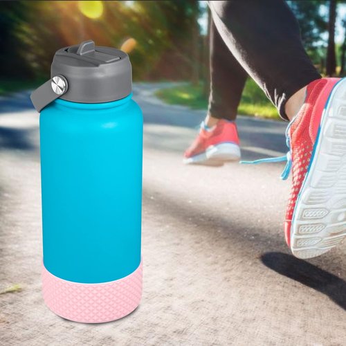FLORAPELL Boot for Hydro Flask 12 16 18 20 21 24 32 40 oz Water Bottle, Silicone Hydroflask Boots Protective Bottom Sleeve Cover for Hydro Water Bottles (Light Pink, Fits 12 to 24 oz Bottles)