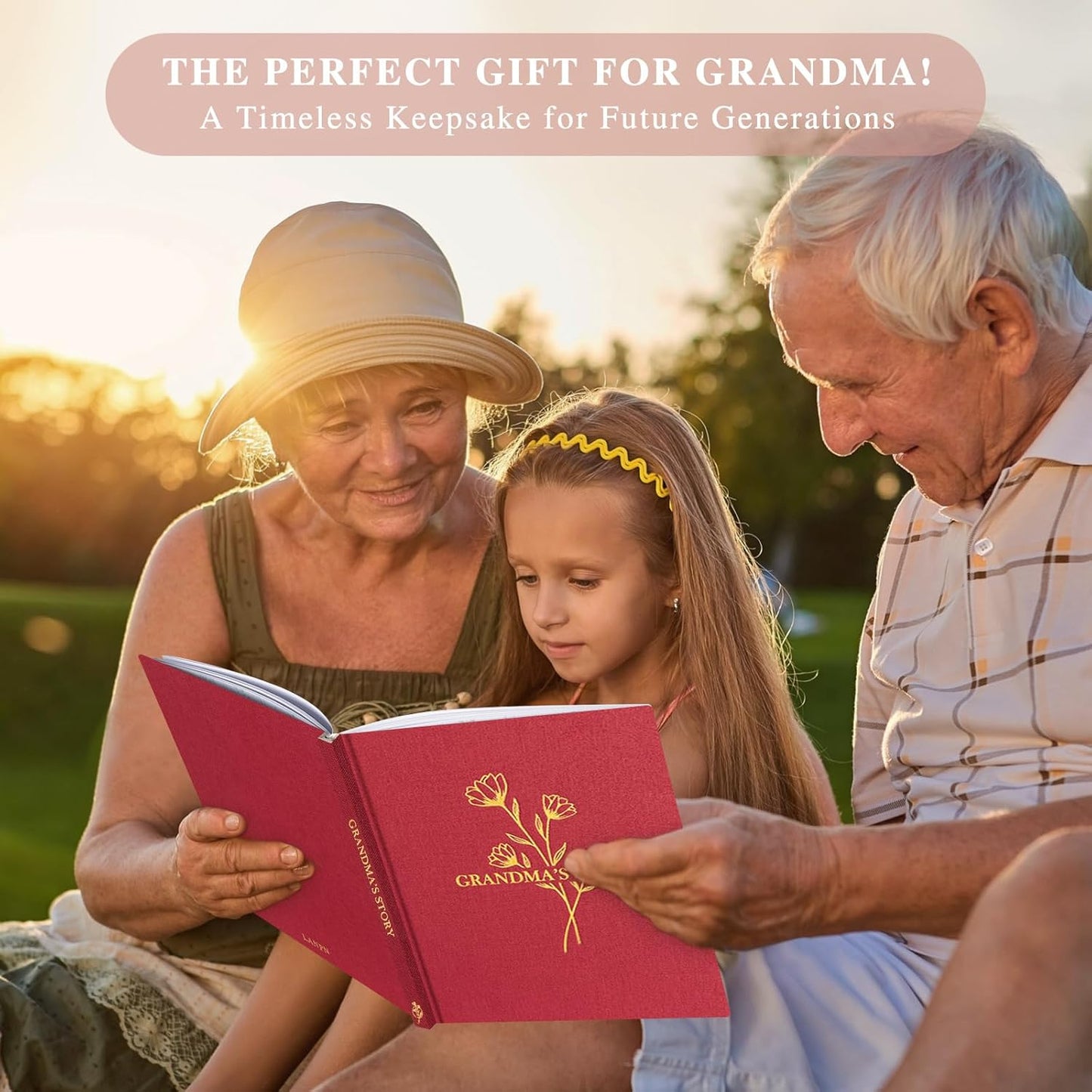 Lanpn Grandma Life Story Book Journal with 260+ Prompts, Linen Hardcover Grandmother Guided Journal Memory Keepsake Book to Fill Out, Birthday Mother's Day Christmas Gift for Grandmas, Purple