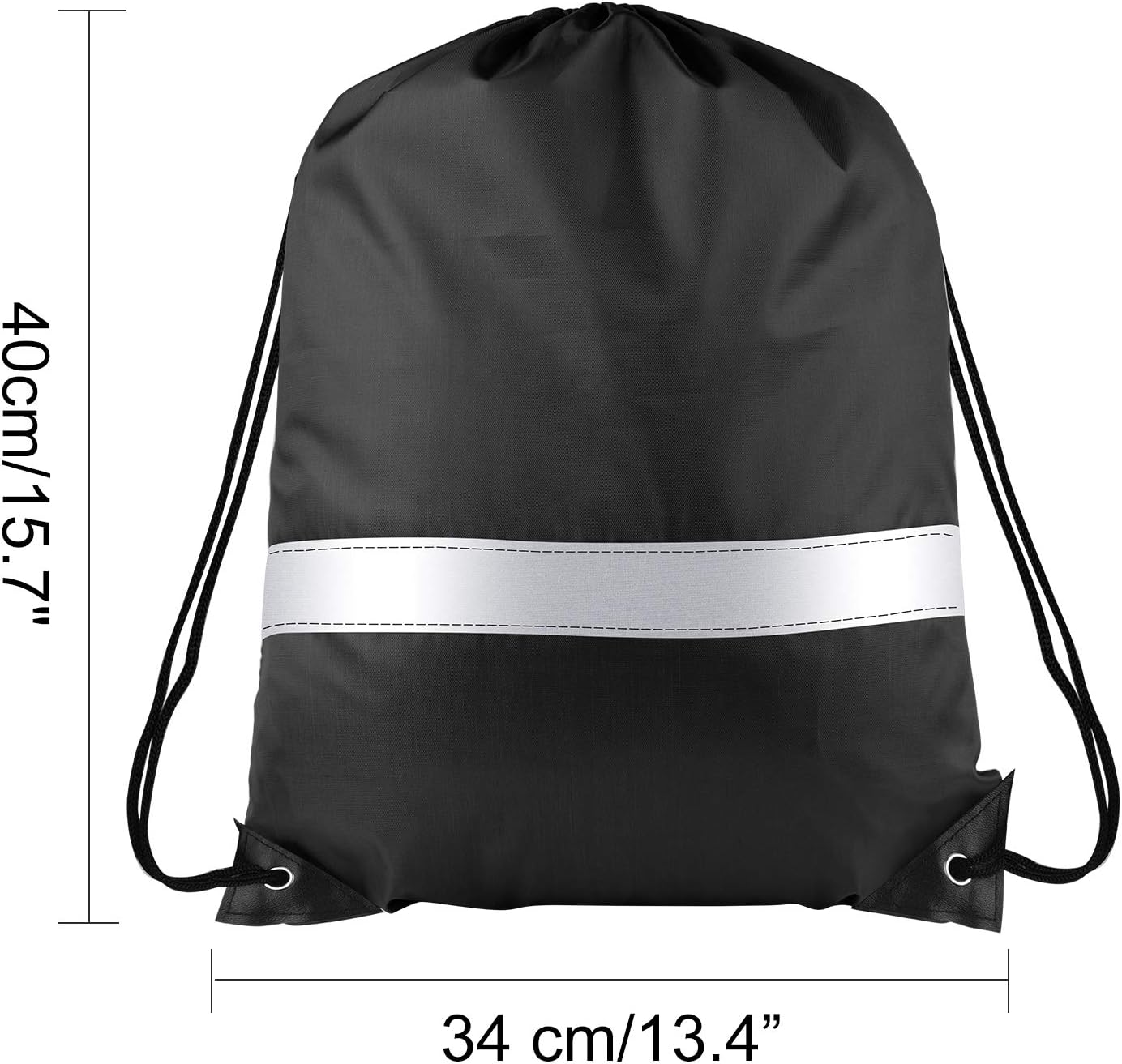 KUUQA 15 Pack Drawstring Backpack Bag Bulk Reflective Backpack String Bags Cinch Sack Backpack for Team Yoga Sport Gym Traveling