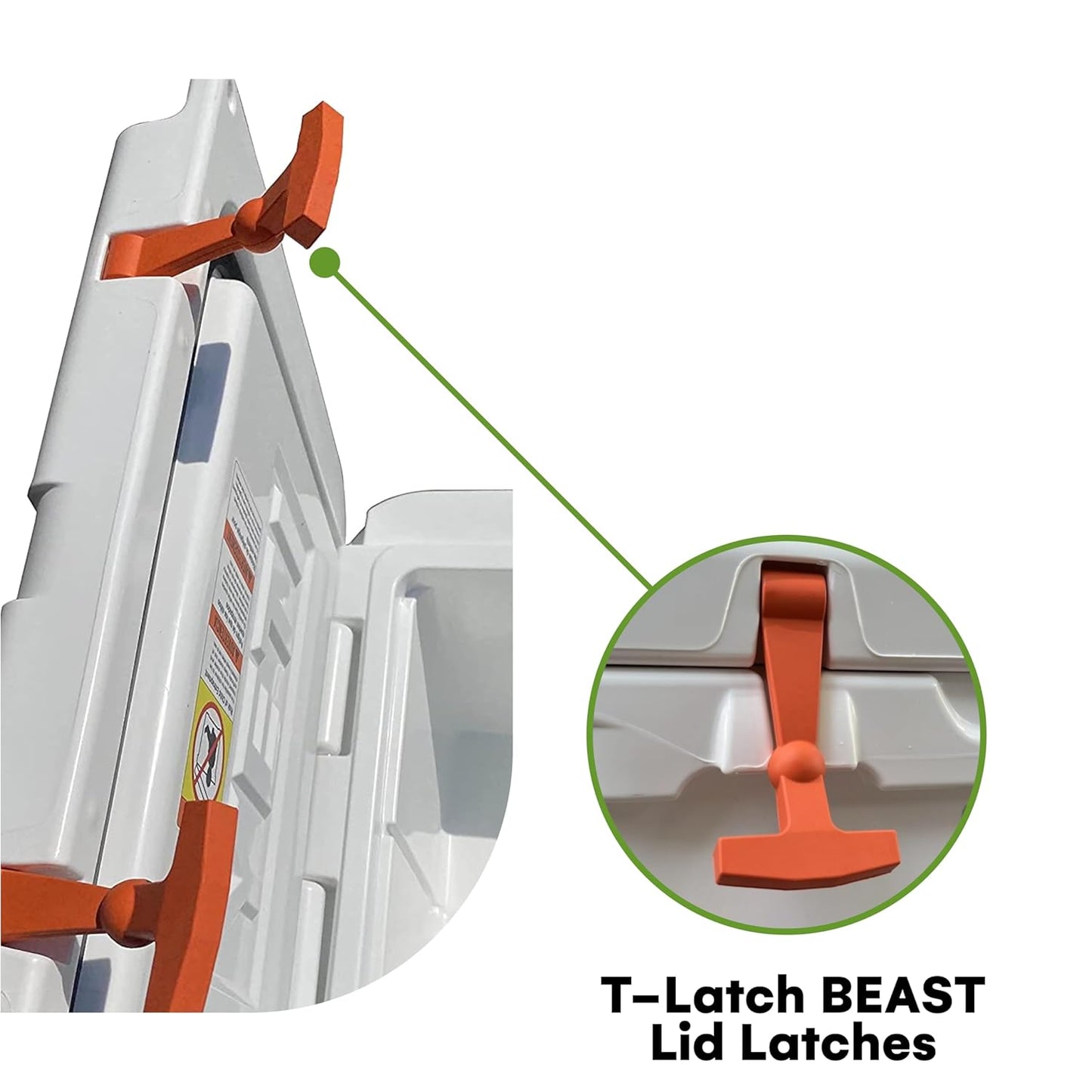 Beast Cooler Accessories 2-Pack Replacement Lid Latches for Yeti and RTIC - Black Rubber, Cooler Latches Replacement for Yeti, RTIC, and More - Hard Handle Grips, 20 Inches