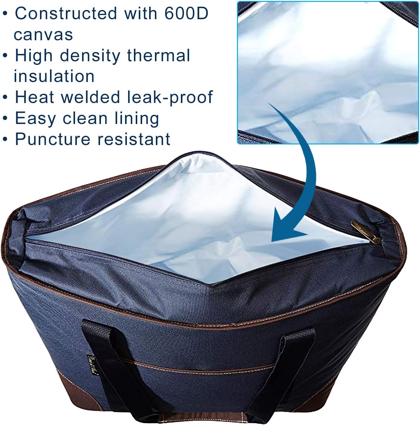 Picnic at Ascot Extra Large Insulated Cooler Bag - 30 Can Tote- Designed & Quality Approved in USA